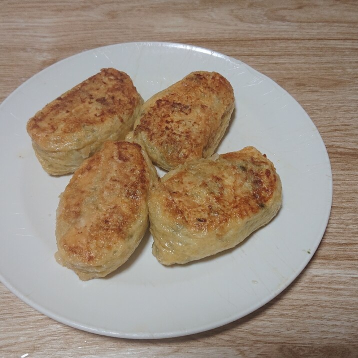 餃子の具が余ったら♪油揚げでパリっと糖質制限餃子！